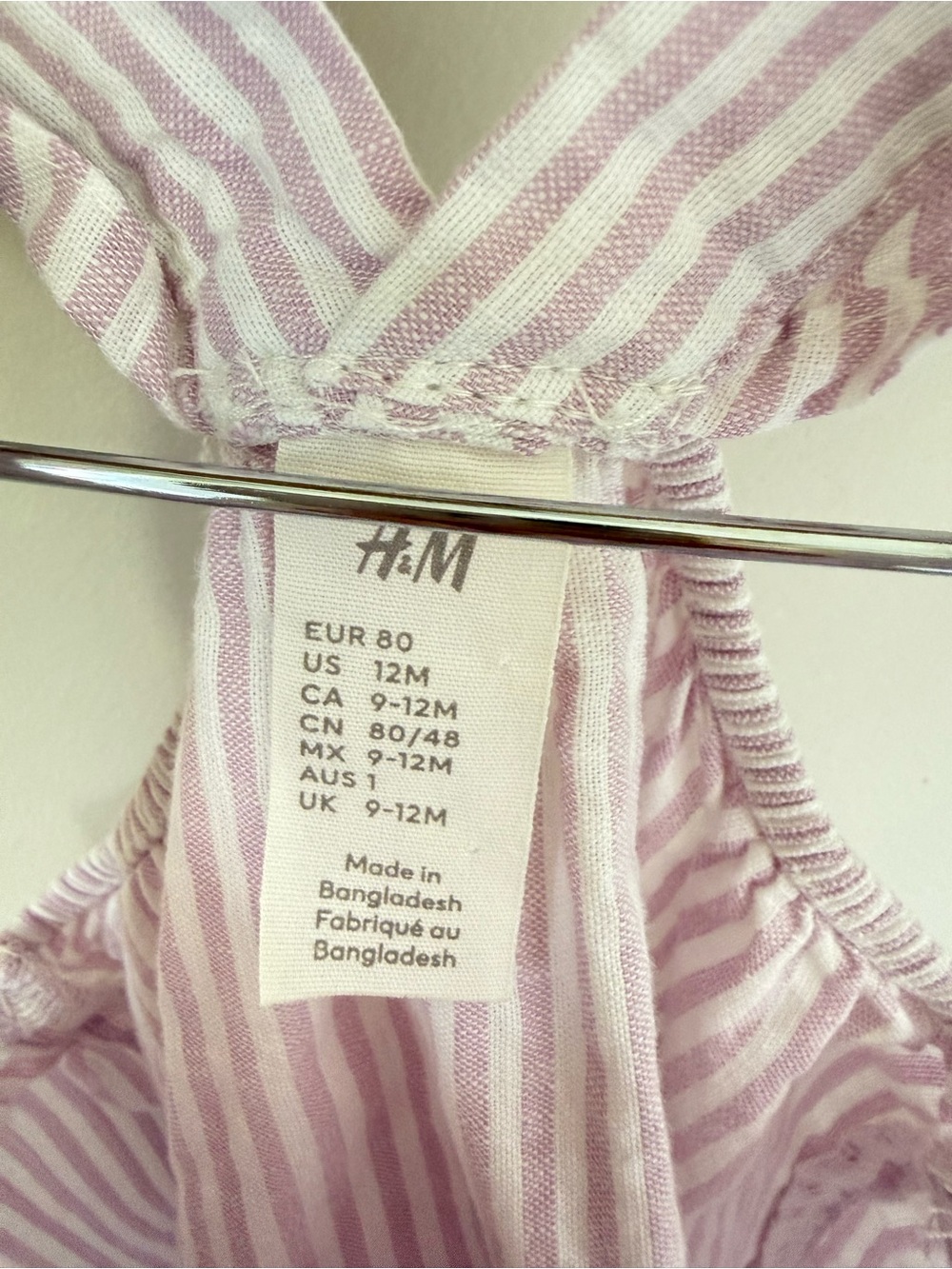 H&M Pink and White Striped Button-Front Sundress 12 months - Picture 4 of 4